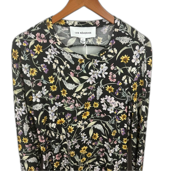 Les Reveries Open Back Liberty Floral Long Sleeve Mini Dress NWT Size Large - Picture 14 of 15